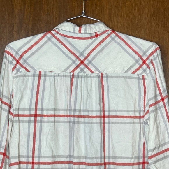 Aerie Woman’s Casual Button Down Plaid Shirt Size Small - Picture 6 of 7